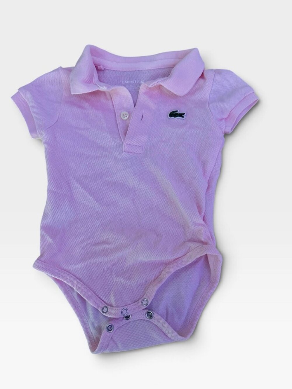 Lacoste Baby Polo Bodysuit, Pink, 6 Months